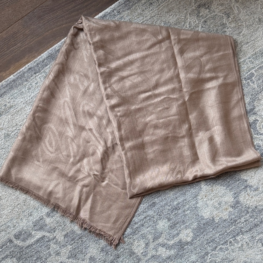 Chopard Logo Print Beige Scarf